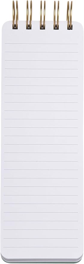 Eccolo Dayna Lee Collection Go-Getter Off White "Oh! Good Idea" 3x8.5" Hardcover Spiral Memo Pad, 300 Pages