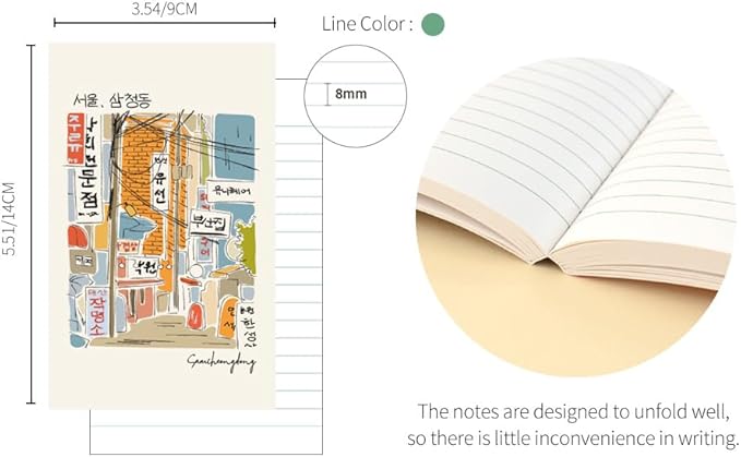 Monolike Seoul Paperback Line Notebook - 01. Samcheong-dong_Design note, Mini note, Simple note, Notebook, 192 Pages, 4.13x6.69
