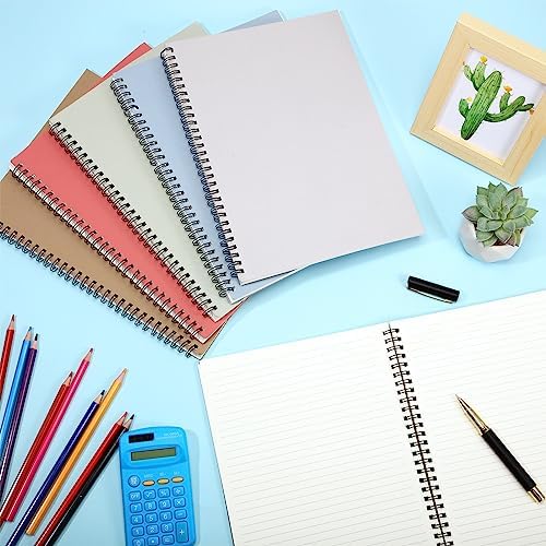 Fuutreo 6 Pack Spiral Notebook 10.5x7.45 Notebook,Pastel,Morandi
