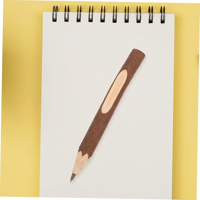 FOMIYES Wooden Ballpoint Pens 10pcs 17cm Tree Bark Texture Biodegradable Multi-function Writing Supplies for Office School Home Use