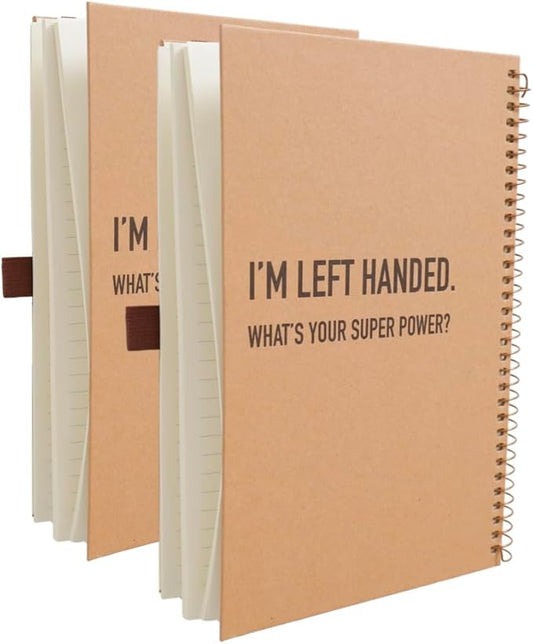 Urby Left Handed Notebooks College Ruled, 160 Pages 1 Subject, Hard Cover, Size 8.5" X 5.7", Ideal Gifts For Left Handed People. (Premium Paper 2 Pack)