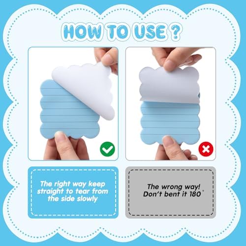 Eaasty 8 Pack Scalloped Sticky Notes Lined 3" X 3" Rainbow Memo Pads