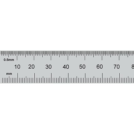 PEC Tools Metal Ruler, Machinist Rule with Satin Chrome Finish, Decimal/Metric Graduation (1/10", 1/100", 1mm, 0.5mm), 18"/450mm Flexible Steel Ruler, Trusted by Professionals, Made in USA