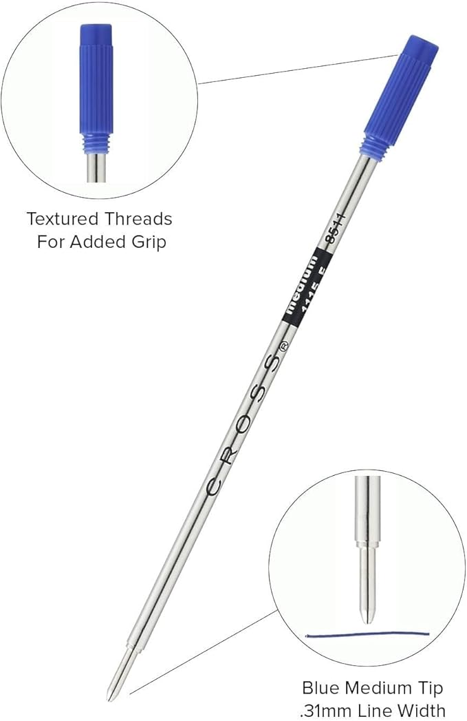 Cross Ballpoint Pen Refill - Refill for Consistent Ink Flow - Quick-Drying - Black - Broad - 1Pack