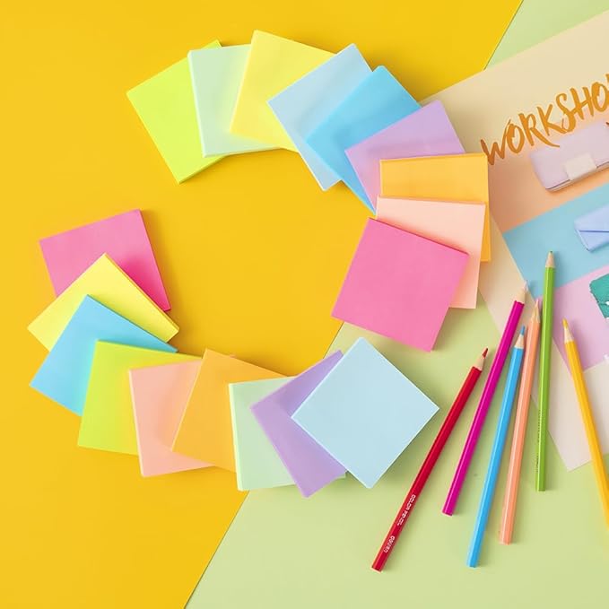 (9 Pack) Pop Up Sticky Notes Refill,3x3 in Popup Notepads,Accordion Stickies Super Sticking Power,Office School Memo Note Pads Bright Colors,Post on Windows Doors,Recyclable,Easy to Write on