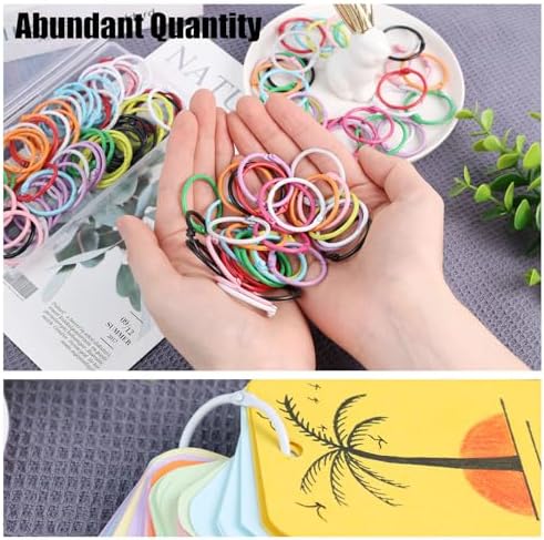366PCS School & Office Bundle, 300 Sheets Colored Wide Ruled Loose Leaf Paper & 66 Metallic Binder Rings, 5 Colors for Note Organization, School Supplies, and DIY Projects
