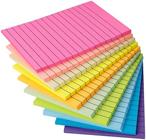 Lined Sticky Notes 4x6 in,500 Sheets 2X Sticking Powerx for Home,School