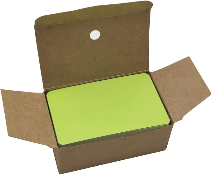 Blank Index Cards - 3.5x2" (9cmx5.2cm) - 200 PCS (2 Boxes, 100 Each) - Vibrant Colors for Study, Flash Cards, Business, Craft & Playing Cards (Green)
