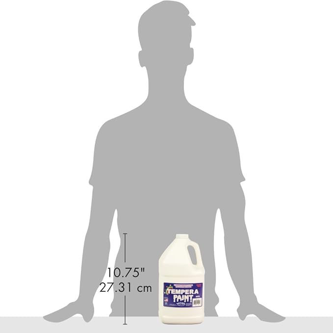 Constructive Playthings Gallon Tempera Paint, Drip-Free, Ready to Pour White Paint with Rich, Creamy Consistency, Thick Formula, Classroom Art Supplies, Washable, Allergen-Free, All Ages (Pack of 2)
