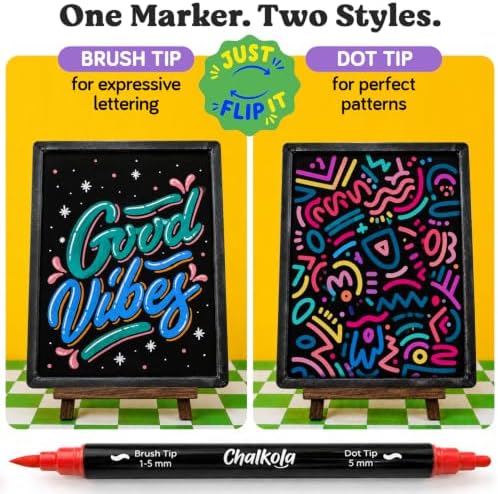 Chalkola 36 Dual Tip Liquid Chalk Markers for Blackboard Chalkboard Windows
