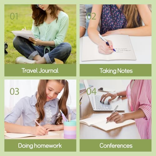 16 Pack Notebooks Journal Bulk, Soft Cover Notebooks for Women Girls Students; Journals in Bulk with 76 pages; Dot Grid Notebook; 8.2”x5.5” A5 Notebooks for Work, Travel, Business, School, (white)