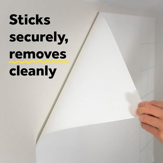Post-it Dry Erase Whiteboard Film Surface for Walls, Doors, Tables, Chalkboards and More, Removable Sticky White Board, Stain-Proof, Easy Installation, 6 x 4 ft Roll (Pack of 6)