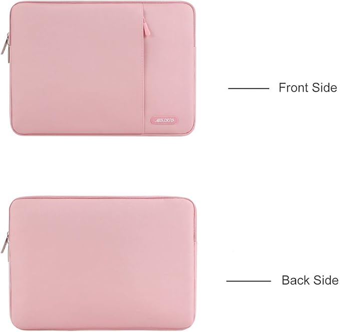 MOSISO Laptop Case 13.3 inch, 13-13.3 inch Laptop Sleeve Compatible with MacBook Air/Pro 13/Pro 14 M5 M4 M3 M2 M1, HP Dell ASUS Lenovo,Polyester Vertical Computer Sleeve Bag with Pocket, Pink