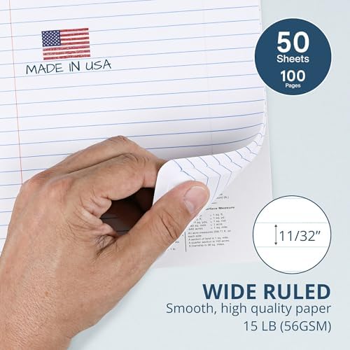 ROARING SPRING Hard Cover Composition Book, Wide Rule, 100 Pages, 48 Pack