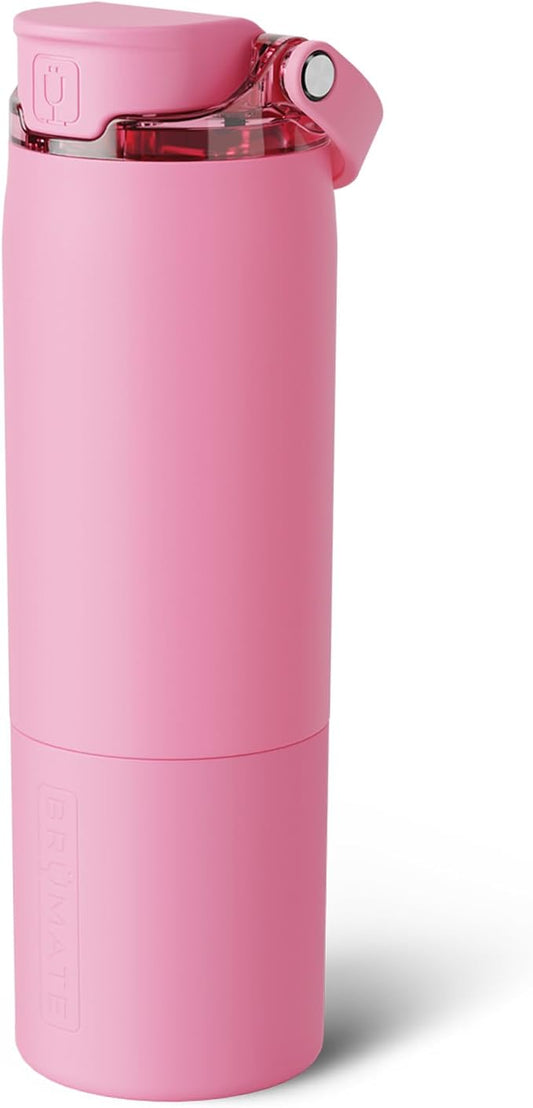 BrüMate Rise 25oz Water Bottle With 100% Leakproof Covered Silicone Straw | Insulated Stainless Steel Water Bottle | Cup-Holder Friendly | Fast Flow | Soft Sip Silicone Spout | BPA-Free (Primrose)