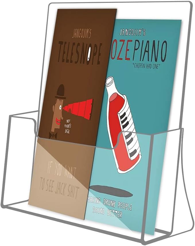 NIUBEE Acrylic Brochure Holder 8.5 x 11 inches 2 Pack, Clear Acrylic Literature Holder Plastic Flyer Display Stand, Acrylic Countertop Organizer for Magazine, Pamphlet, Booklets, Menu, Journals