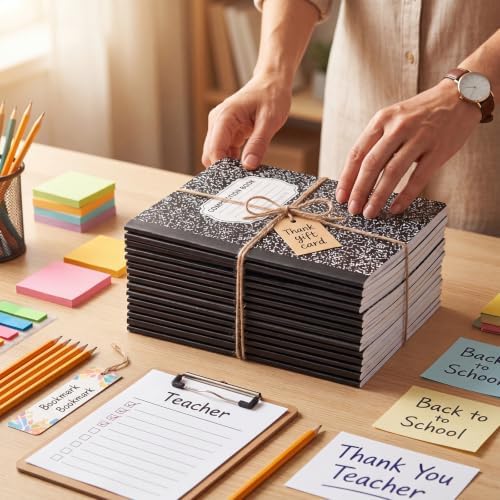 BESARME 24 Pcs Composition Notebook Bulk for School, Wide Ruled Notebooks