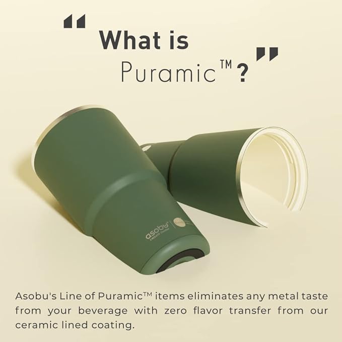 asobu 22oz Extra Large Ceramic-Lined Travel Mug with No Metal Taste-Keeps Flavors True - Double-Wall Vacuum Insulated Coffee Mug with Spill-Proof Pop-Open Lid for Hot Drinks