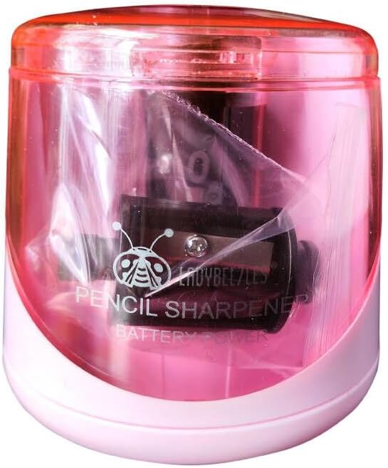 Pink Electric Pencil Sharpener Battery Operated, Portable &Automatic Sharpening, a Replacement Blade Contained, Safe and Fast-Sharpening Electronic Sharpener, Battery not Included