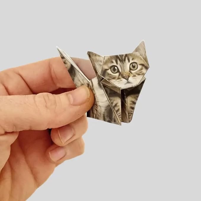 50 Sheets DIY Paper Cats & Dogs Origami Kit - 3D Origami Cats & Dogs with Pre-Creased Lines, No Glue No Scissors Crafts for Desk Decor, Gifts for Cat & Dog Lovers (Dog)
