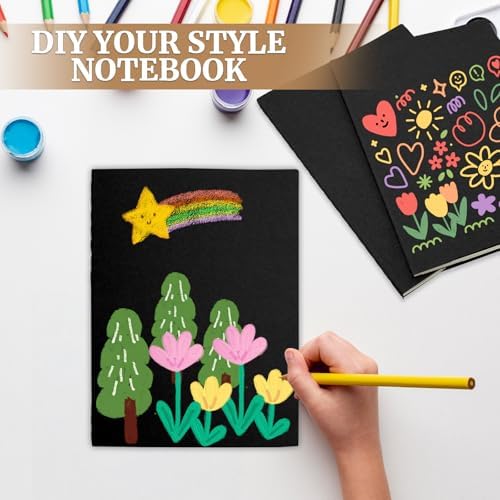 Esclane 4 Pack A5 Kraft Notebooks Bulk 72 Pages, 8.3x5.5 Inches Lined Paper Journaling Notebooks, Notebooks for Work, Composition Notebooks for School, Journal Notebooks for Office