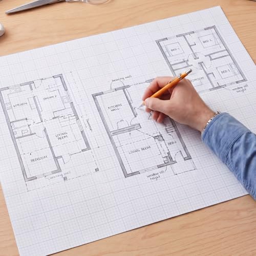Ctosree 2 Pack Large Graph Paper Pads 17 x 22 in, 5x5 Quad Ruled Grid Paper