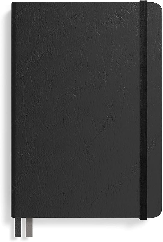 TRU RED Medium Flexible Cover Dotted Journal, Black, Softcover