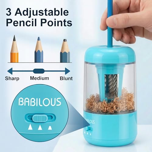 Babilous Rechargeable Electric Pencil Sharpener with Auto Feed & Auto Eject