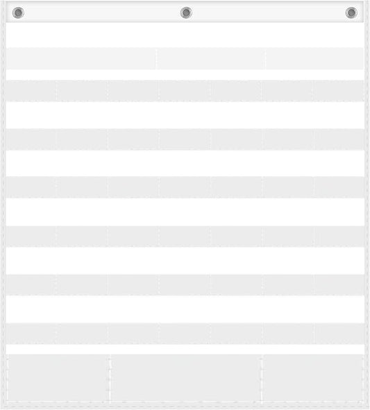 Classroom Calendar Pocket Chart No Cards - White Monthly Pocket Chart for Kid Learning for Home Teacher&School supplies and Classroom Décor, Preschool Kindergarten Classroom Must Haves