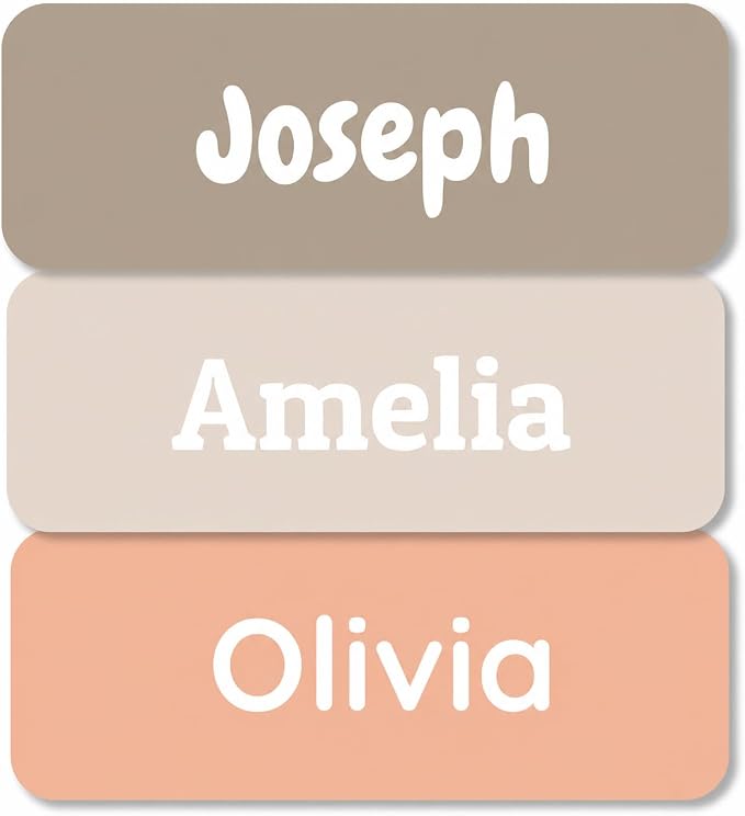 Bunny Badges Personalized Name Labels for Kids (60, 120, or 240 Count) Custom Daycare Labels & Name Stickers for Clothing Tags, Water Bottles, Lunch Boxes and School Supplies (Neutrals)
