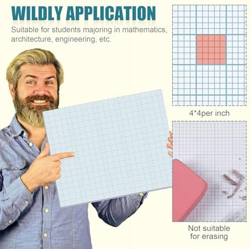 Ctosree 2 Pack Large Graph Paper Pads 17 x 22 in, 5x5 Quad Ruled Grid Paper