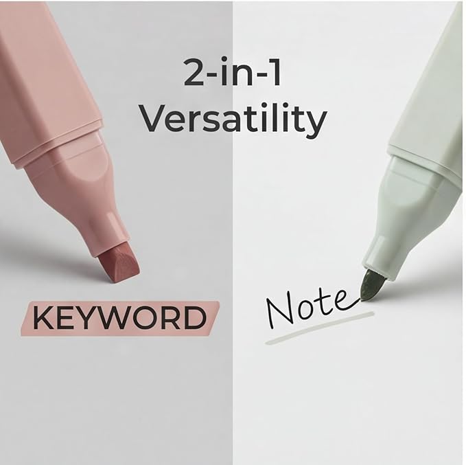 konket 6pcs Pastel Highlighter Aesthetic Cute Highlighters Bible Highlighters No Bleed， Soft Chisel Tip Marker for Diary Plan Notes