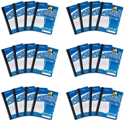 Mintra Primary Composition Notebook, 24 units 6-4 Pack, Blue Cover, 80 Sheets, 7.5in x 9.75in, Full Sheet, Ruled with Drawing Area, Flexible Hardcover Journal, Grades K-2, School & Home Use
