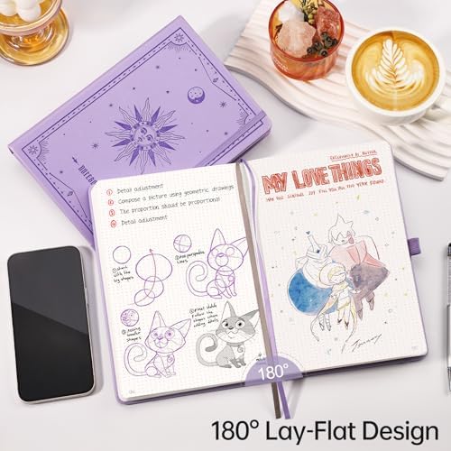 EMSHOI Dotted Journal Notebook, 192 Pages, A5 Size (5.7'' x 8.3'')