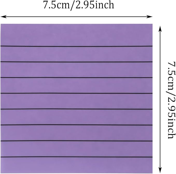 ONLYKXY 4 Pack Transparent Sticky Notes 7.6x7.6CM Self-Stick Book Tabs 200 Sheets Waterproof PET Markers Sticky Notes Pad (Grayish Purple - with Line)