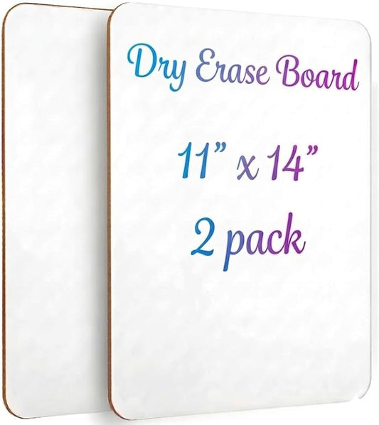 Small White Board, 11 x 14 Dry Erase Board, 2 Small White Boards Dry Erase, Double Sided Whiteboard, Lapboard for Kids, Office and Classroom