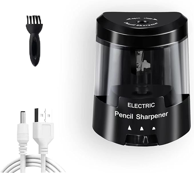 Electric Pencil Sharpener, Battery (Not Included) USB Powered 1609-B-S003