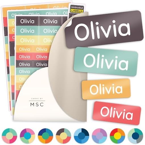 Personalized Daycare Name Washable Labels for Kids, (140 Pack) Waterproof Custom Name Stickers for Clothing Tags, Lunch Boxes and School Supplies, Made in USA by MSC -Jamboree