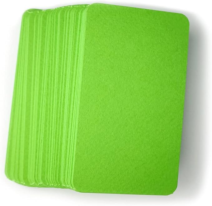 PPAPPAPPIYO 3.5x2 rounded corner index cards180gsm Thick Cardstock, Blank Colored Flash Cards for Study, Notes, Business Cards & Labels, Small Notecards 100 Pack (yellow green)