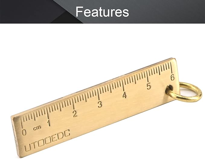 Utoolmart Brass Straight Ruler, 6cm / 2.4-inch Metric Scale Ruler, Measuring Tool for Engineering Office Architect and Drawing