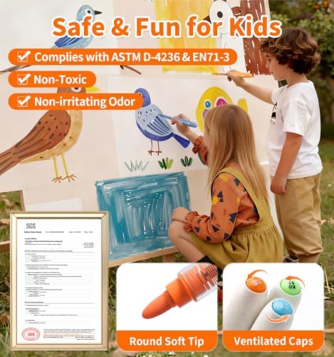 60 Colors Washable Markers for Kids, Safe Non-Toxic Water Based Markers