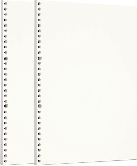 Zelten 2 Pack A4 90 Sheets/180 Pages Blank Loose Leaf Punched Paper Refills Paper for 30 Hole Binder Personal Organizer Diary Notebook Refillable Planner