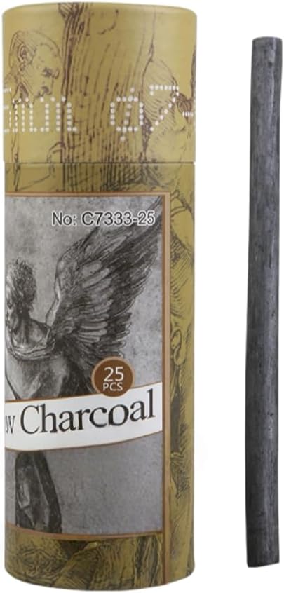 YYMIYU Drawing Pencils Set, Art Sketching Pencils Charcoal Set (Charcoal Sticks 7-9 mm 25pcs 25)