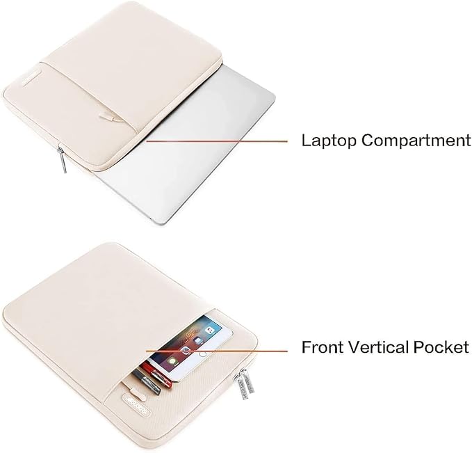 MOSISO Laptop Case 13 inch, Laptop Sleeve Compatible with MacBook Neo/Air/Pro 13 inch with A18/M5/M4/M3/M2/M1 Chip 2026-2016, Polyester Vertical Computer Sleeve Bag with Pocket, Sand
