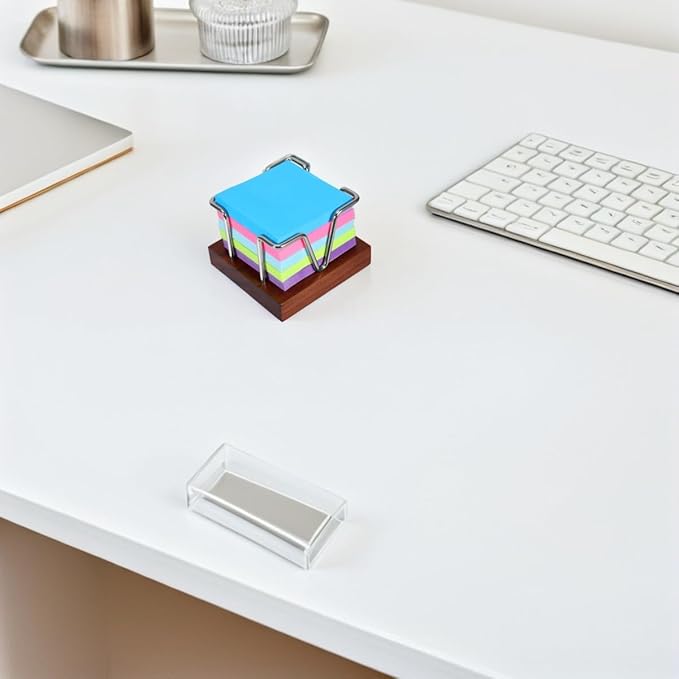Compact Office Supply Organizer for Memo Pads Self Stick Notes and Desk Accessories Stylish and Modern Desktop for Home and Workspaces