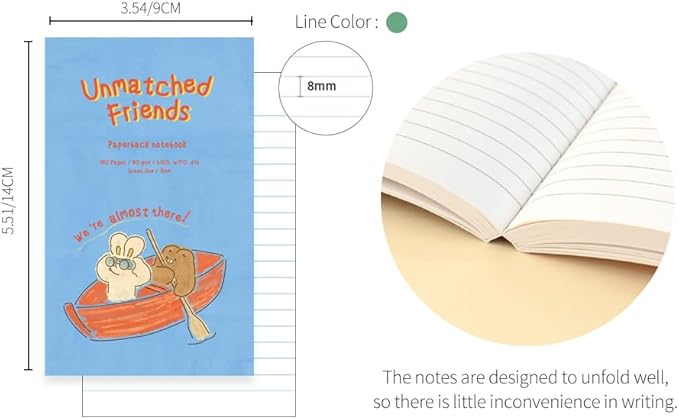 Monolike Unmatched Friends Paperback Line Notebook - 02. Red boat_Design note, Mini note, Simple note, Notebook, 192 Pages, 4.13x6.69