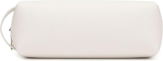Pencil Case Soft School Pencil Pouch Bag for Easy Carry Stylish and Durable (Beige,Faux leather)