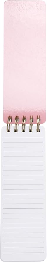 Eccolo Dayna Lee Collection Go-Getter White "Big Ideas" 3x8.5" Hardcover Spiral Memo Pad, 300 Pages