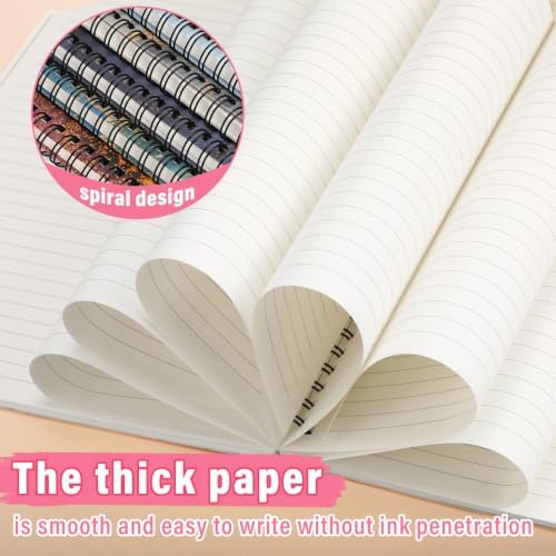 Fuutreo 6 Pack Spiral Notebook 10.5x7.45 Notebook,Marble,Opulent