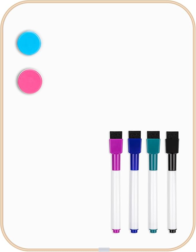 VUSIGN Small Dry Erase White Board, 8.5 x 11 Inches Mini Whiteboard, Magnetic Board for Wall, Fridge, Locker, Gold